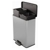 Kosz na śmieci DECO BIN Duo 26+26L srebrny Keter www.swiatkoszy.eu